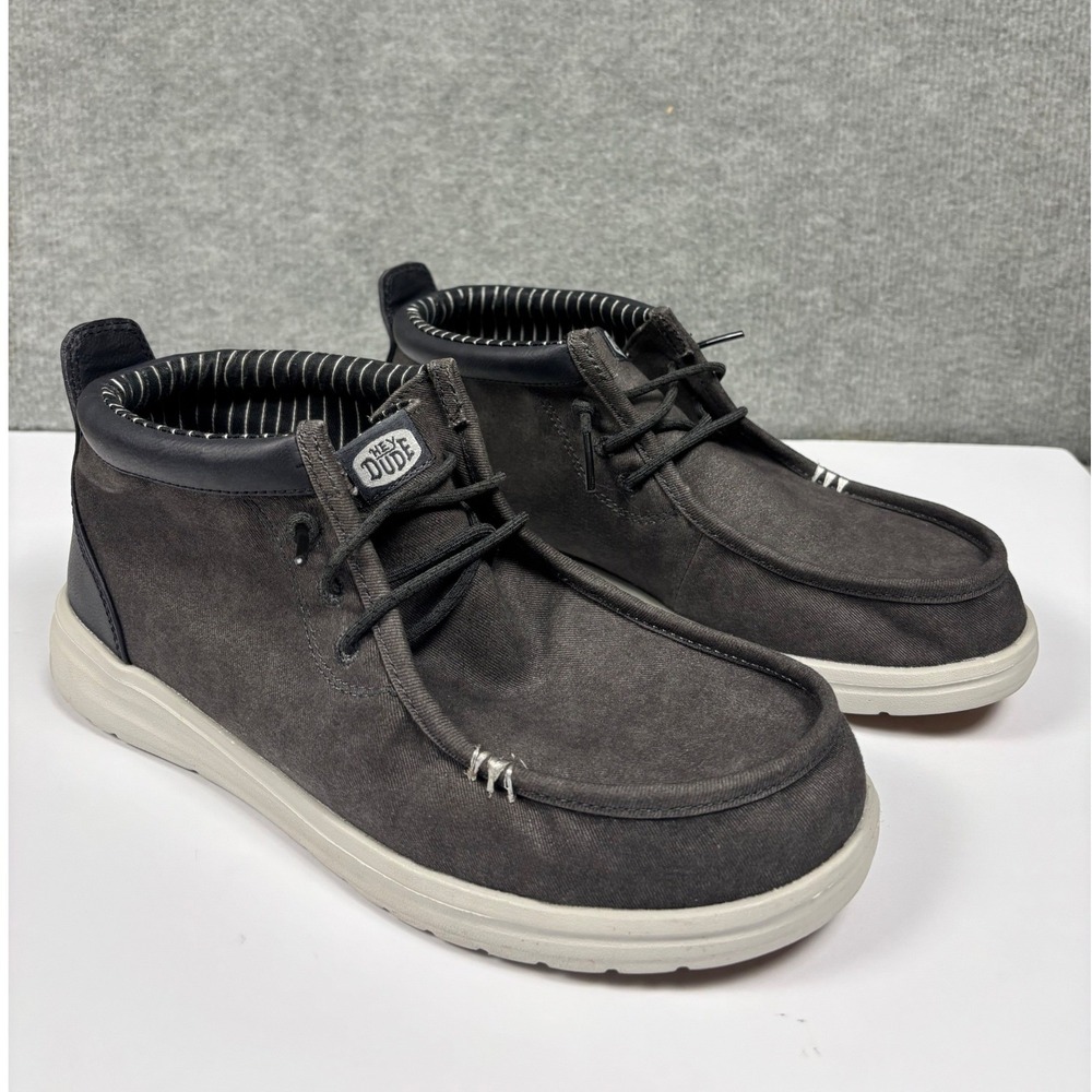 Hey Dude Wally Mid Grip Vin Classic Size 8 Black Oyster Black‎